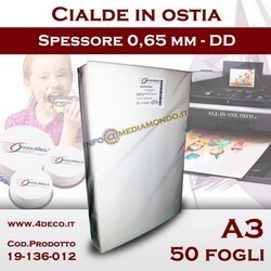 DD - A3 - CIALDA SPESSA PER TORTE / OSTIE EDIBILI - 50 Fogli - FORMAT