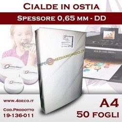 DD - A4 - CIALDA SPESSA PER TORTE / OSTIE EDIBILI - 25 Fogli - FORMAT